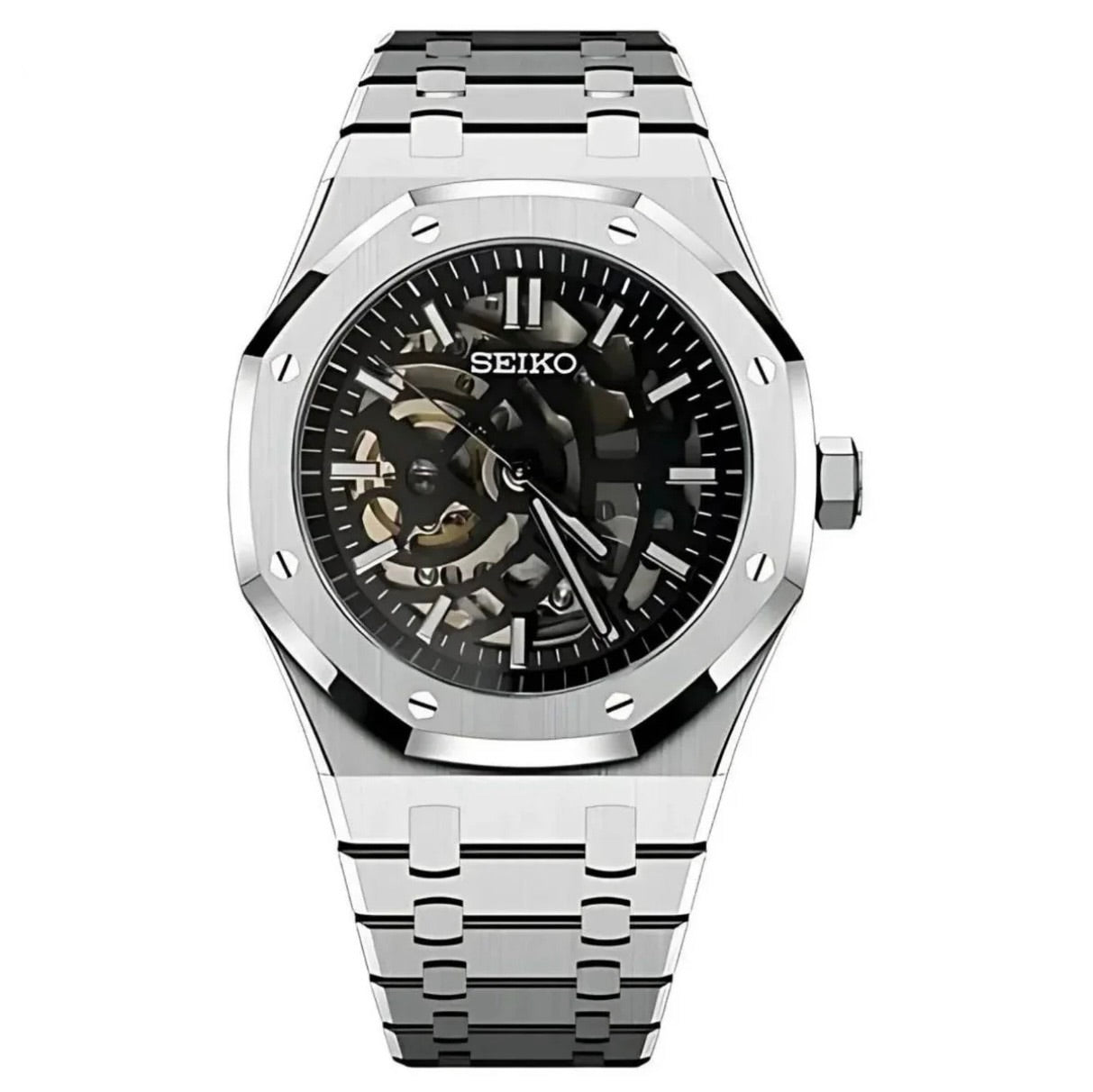Oakridge Black Skeleton Dial