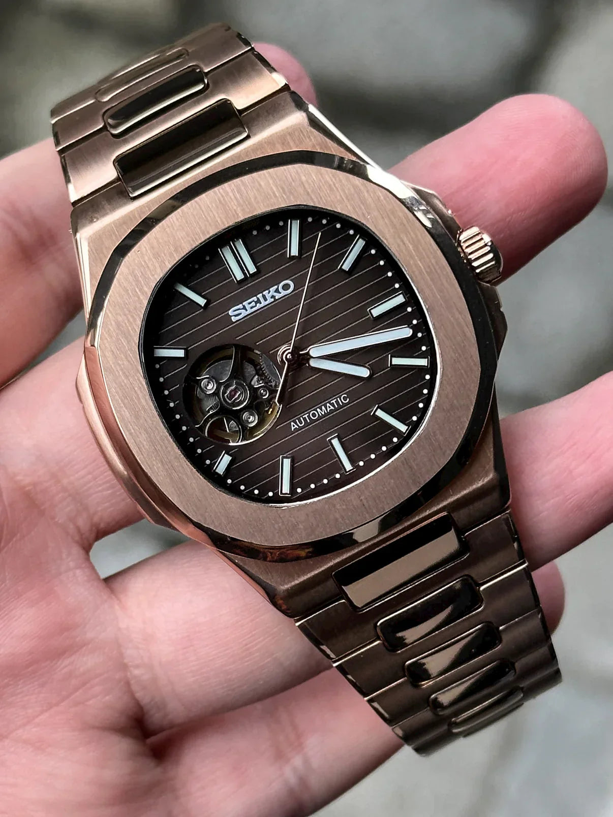 Aquatic Open Heart Chocolate Dial