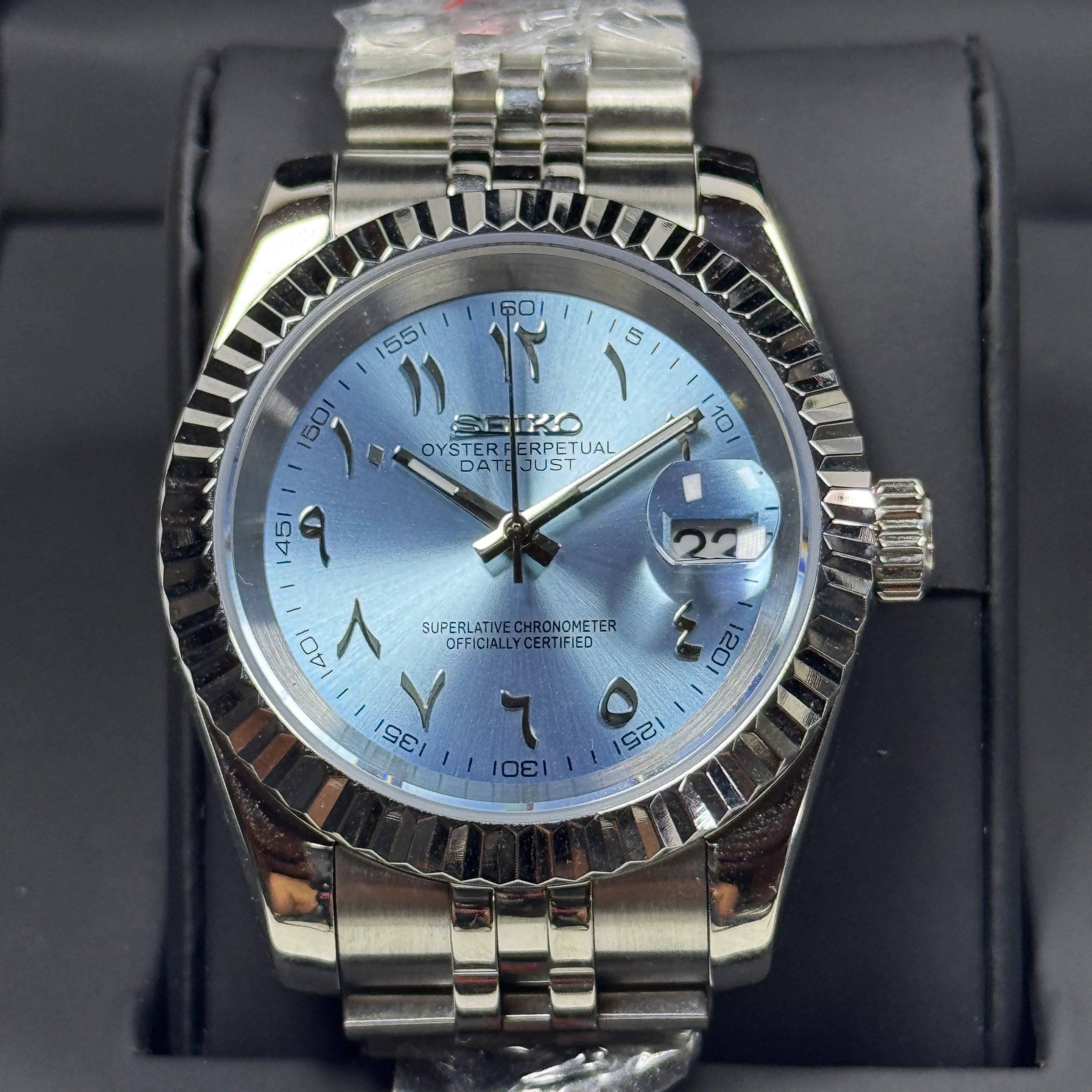 Seikojust Ice Blue Arabic Dial