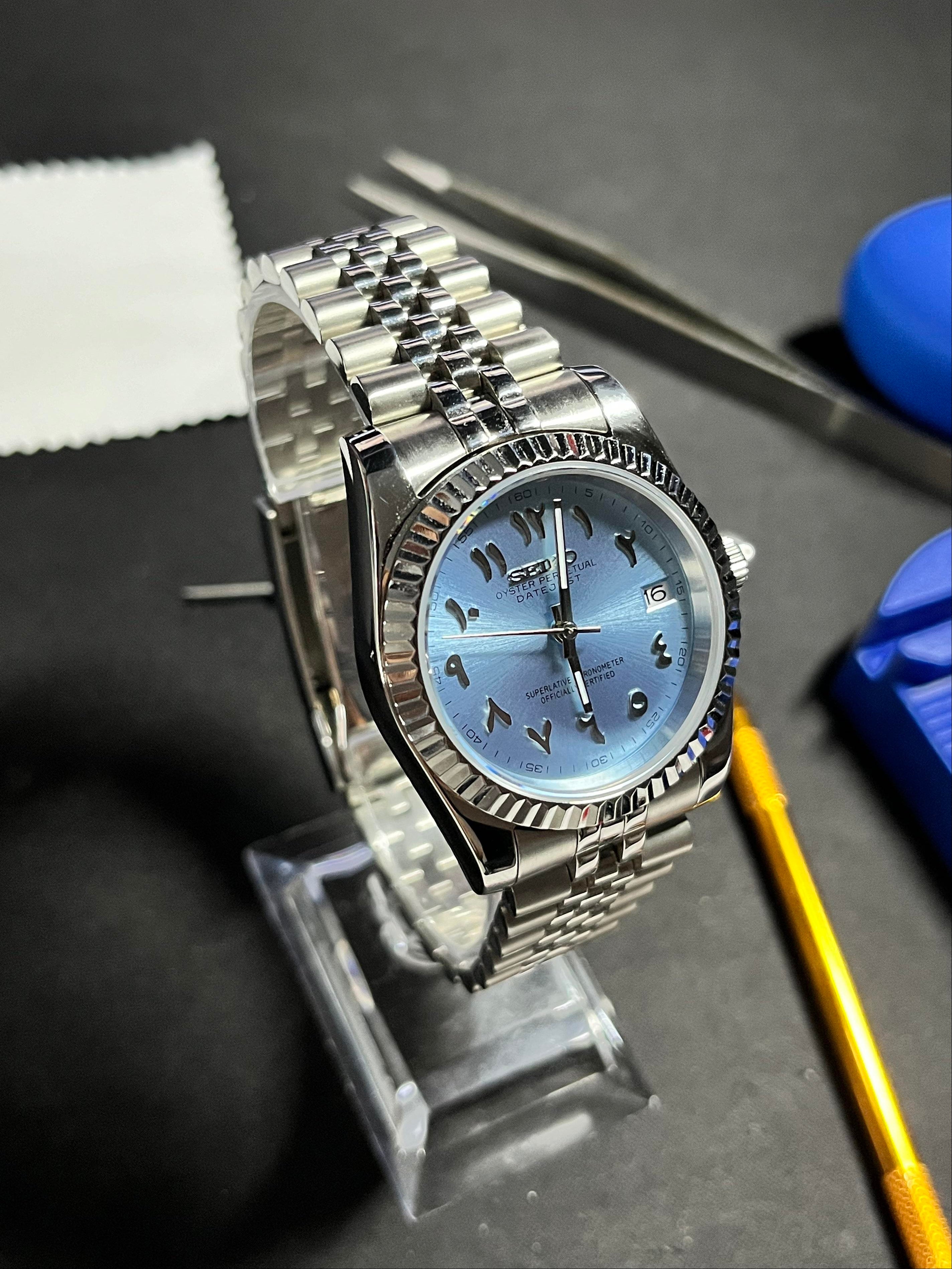 Seikojust Ice Blue Arabic Dial