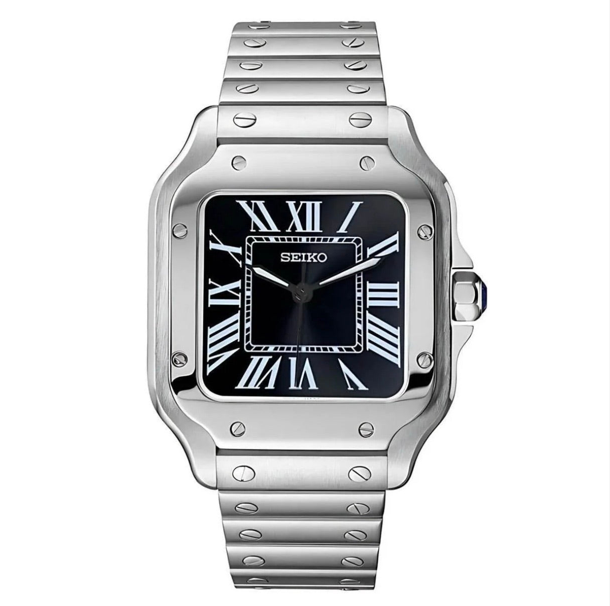 Santos-style Two Tone Black Dial