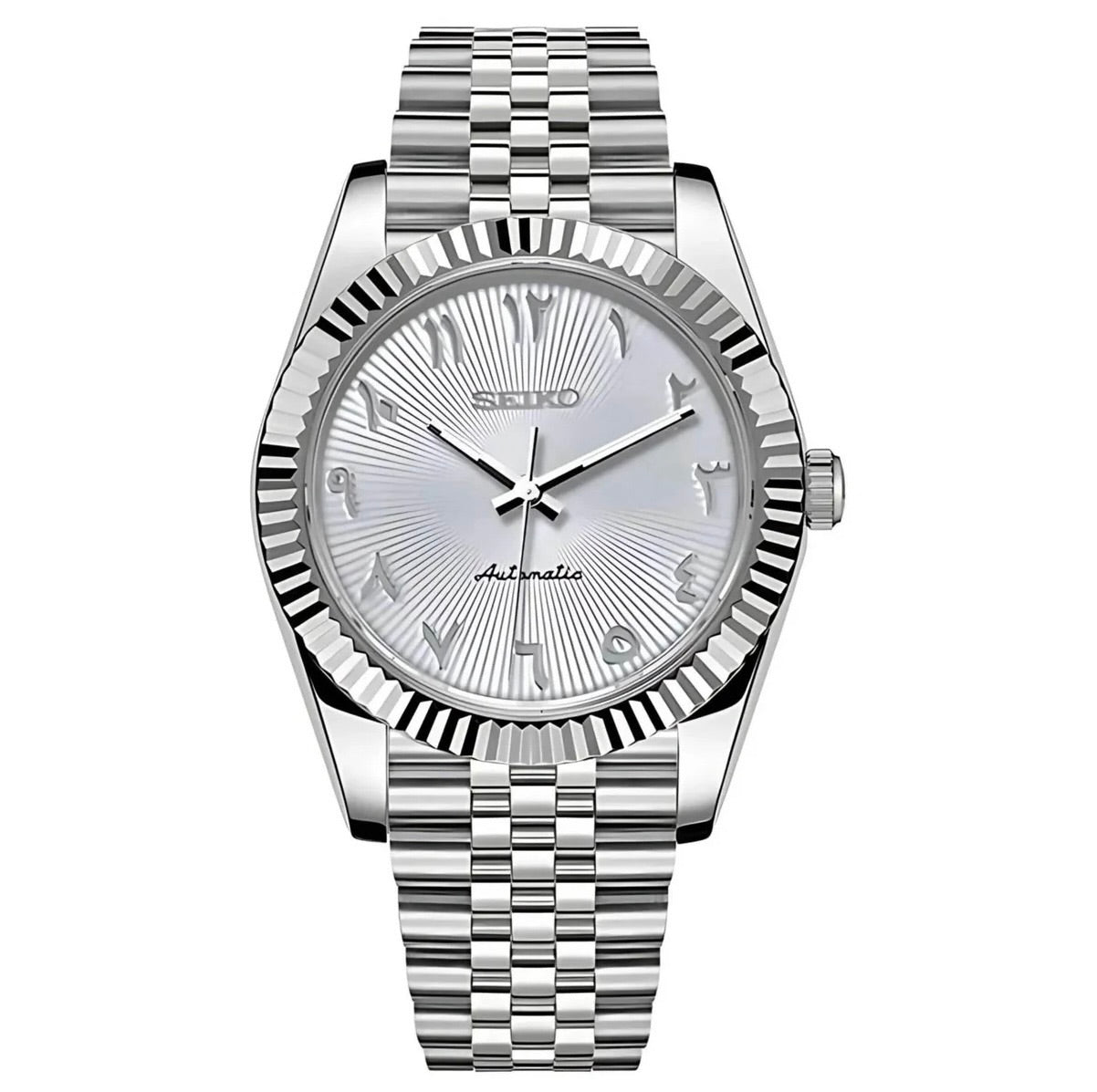Seikojust White Textured Arabic Dial