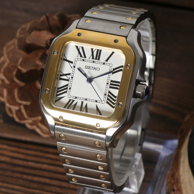Santos-style Golden Two Tone Dial