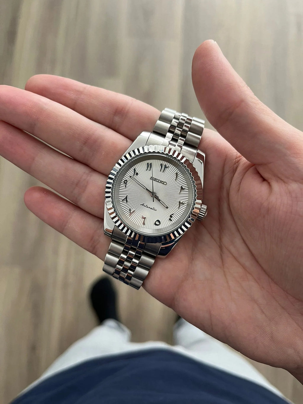 Seikojust White Textured Arabic Dial