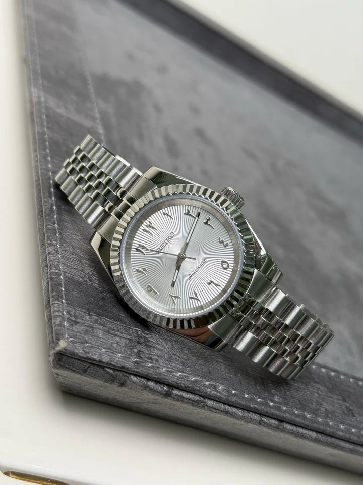 Seikojust White Textured Arabic Dial