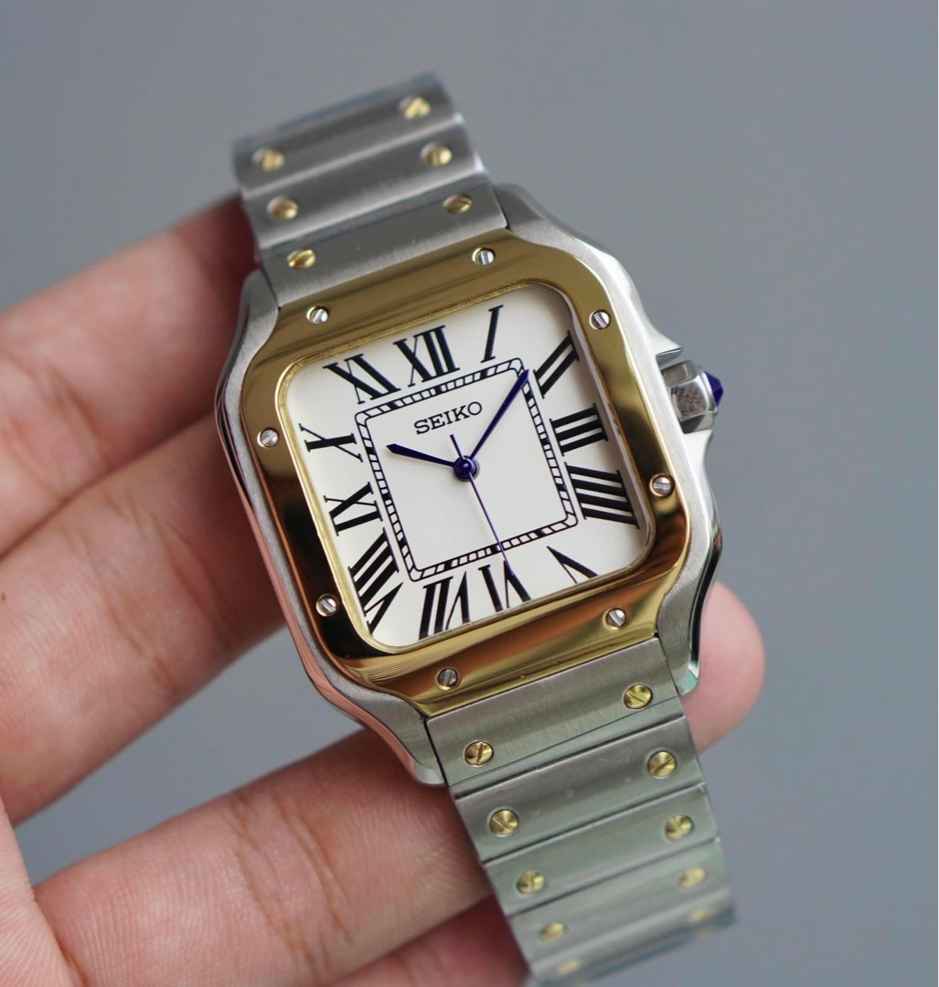 Santos-style Golden Two Tone Dial
